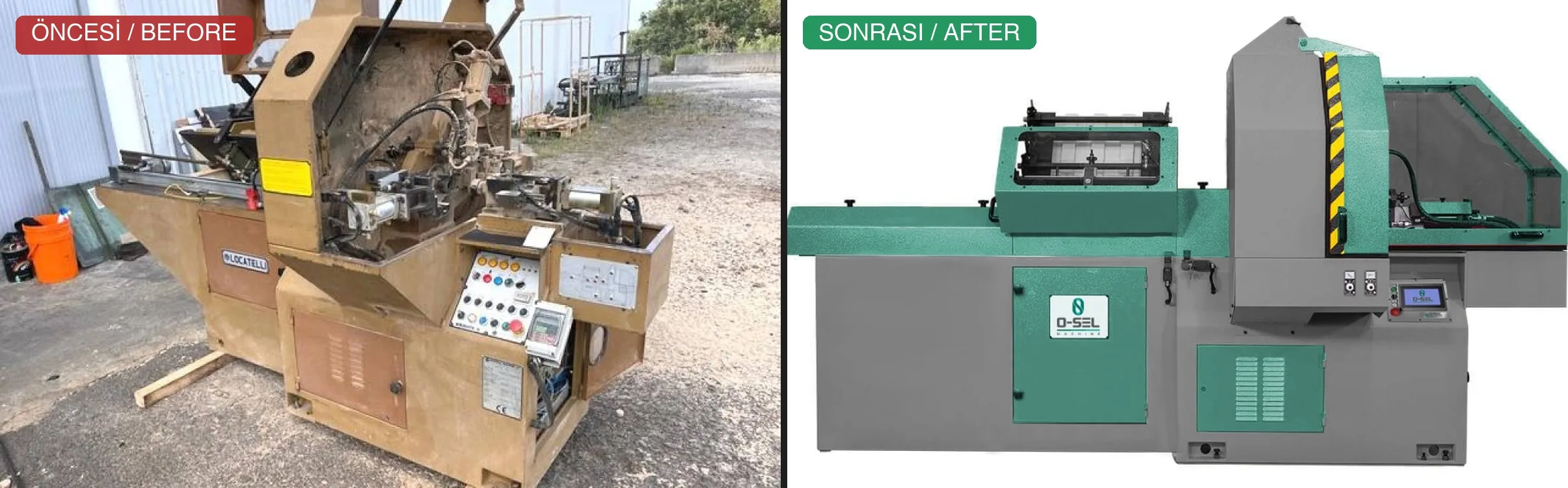 Ahşap torna tezgahı döküm gövde ve kızak taşlama revizyonu öncesi ve sonrası